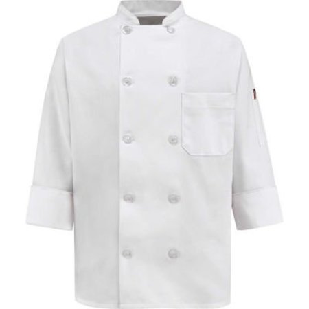 VF IMAGEWEAR Chef Designs Women's 10 Button-Front Chef Coat, Pearl Buttons, White, Polyester/Cotton, 3XL 0401WHRG3XL